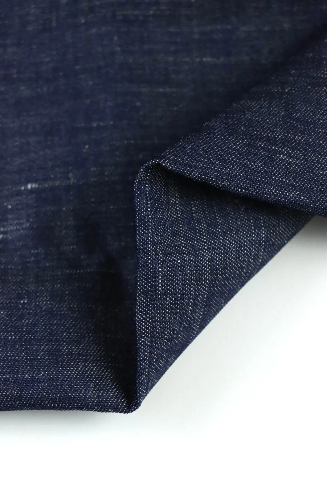 1YD 2IN REMNANT; Indigo Hemp Cotton Blend 8oz Denim