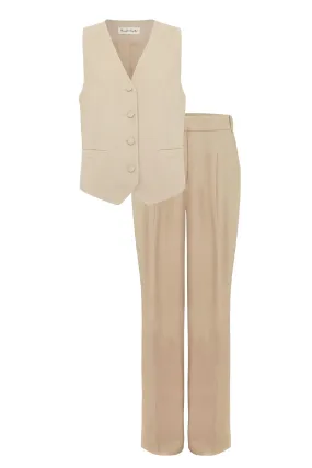 Addison Linen Waistcoat and Pleat Front Trousers