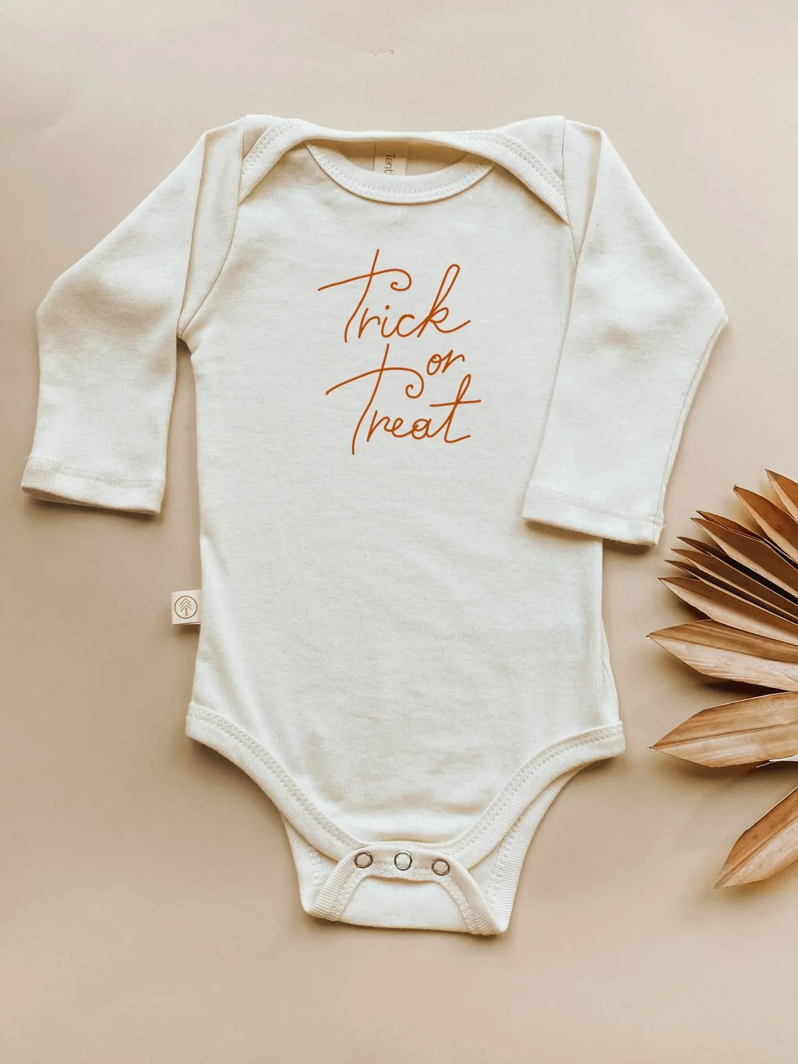 Baby Trick or Treat Graphic Long Sleeve Organic Bodysuit