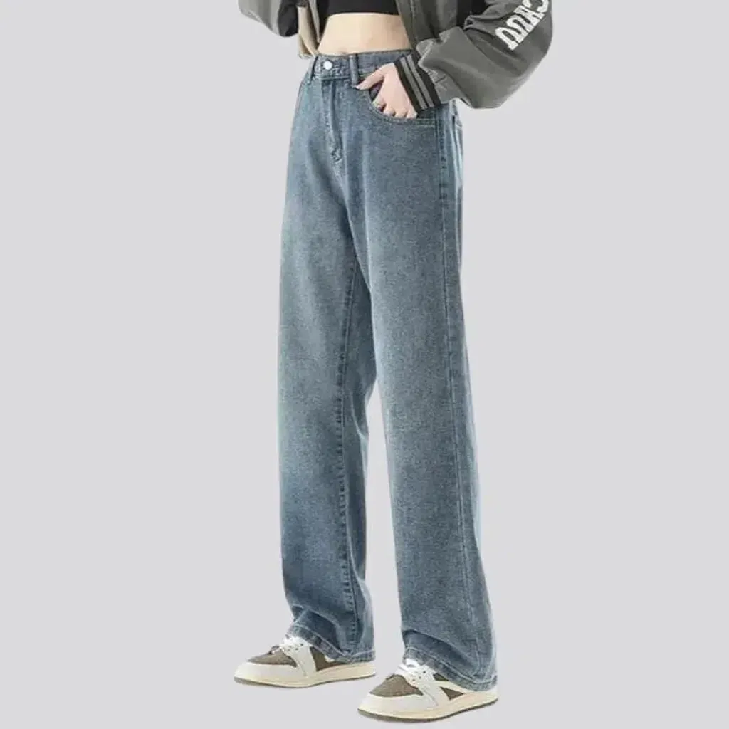 Baggy women's high-rise jeans