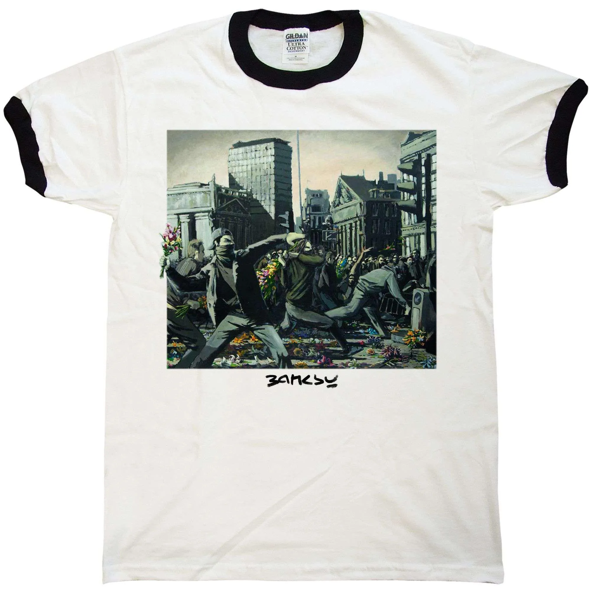 Banksy Ringer Ringer Riot Painting T-Shirt