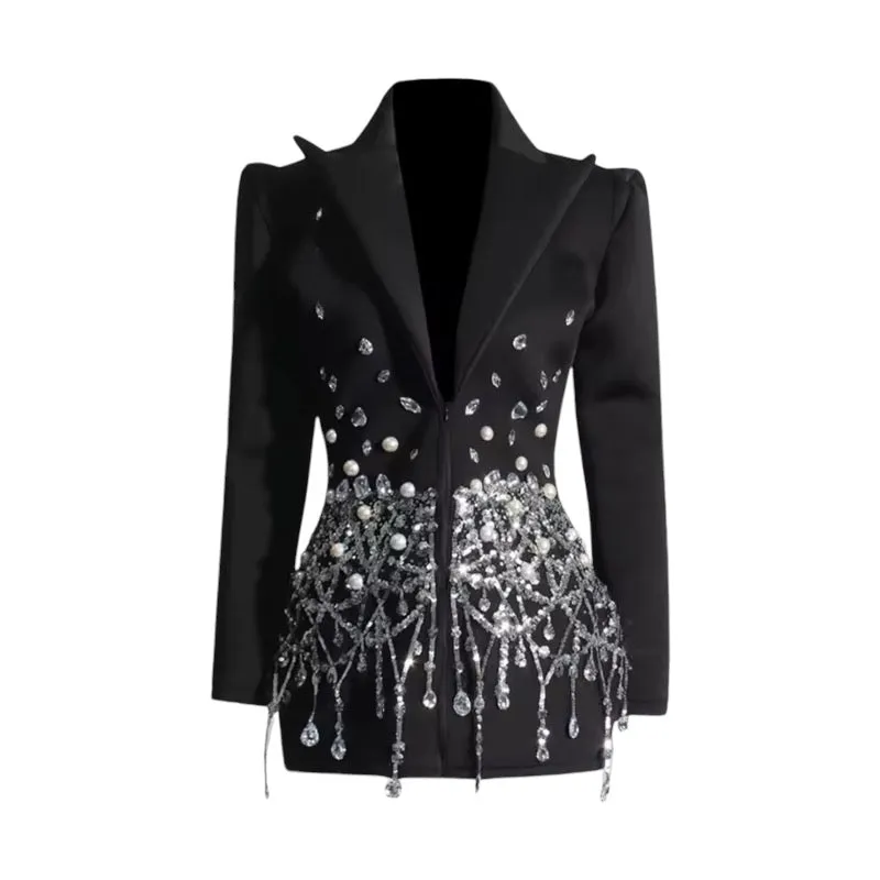 Betty Rhinestone & Sequin Decor Blazer