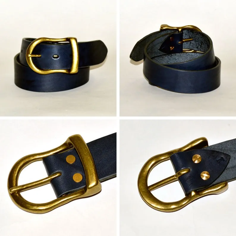 BIG JOHN "VBLT02-ID" HIMEJI LEATHER ORIGINAL INDIGO BELT (5mm)