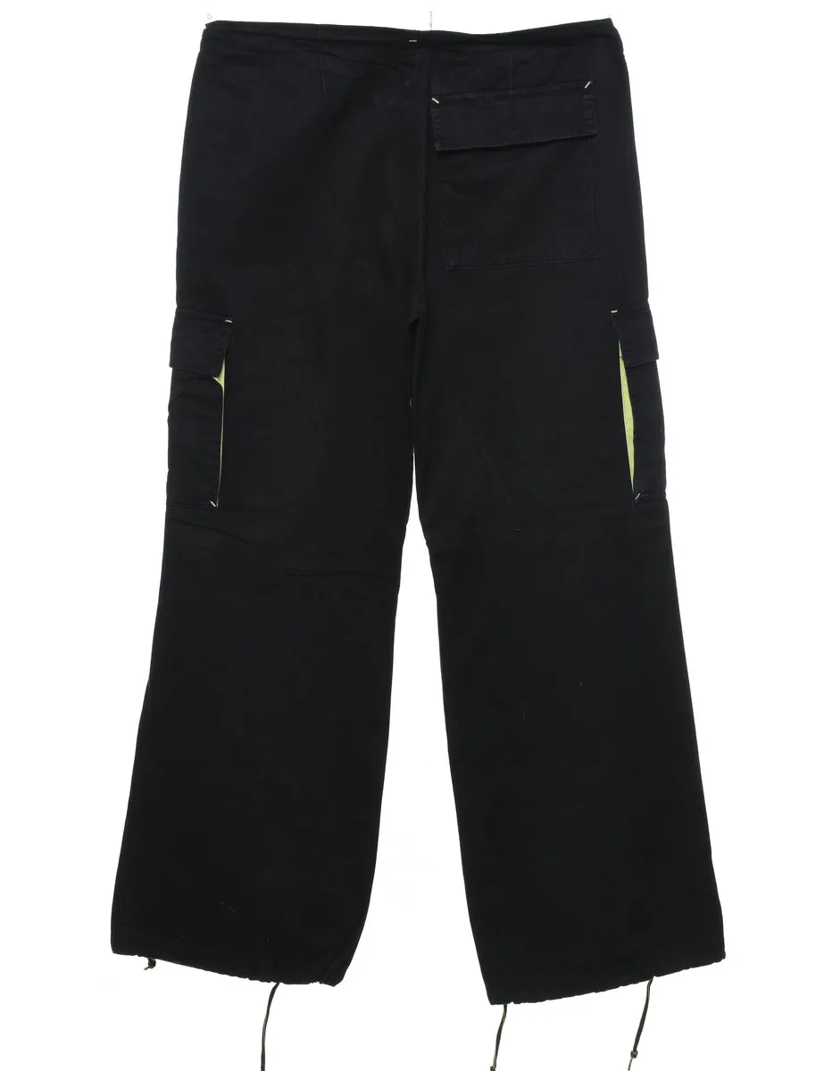 Black Cargo Trousers - W34 L30