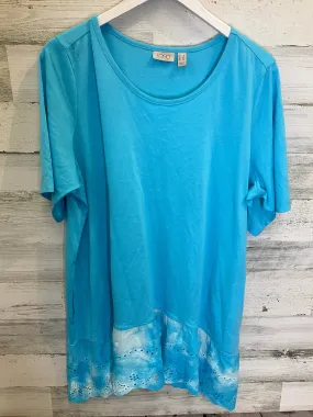 Blue Tunic Short Sleeve Logo, Size 1x