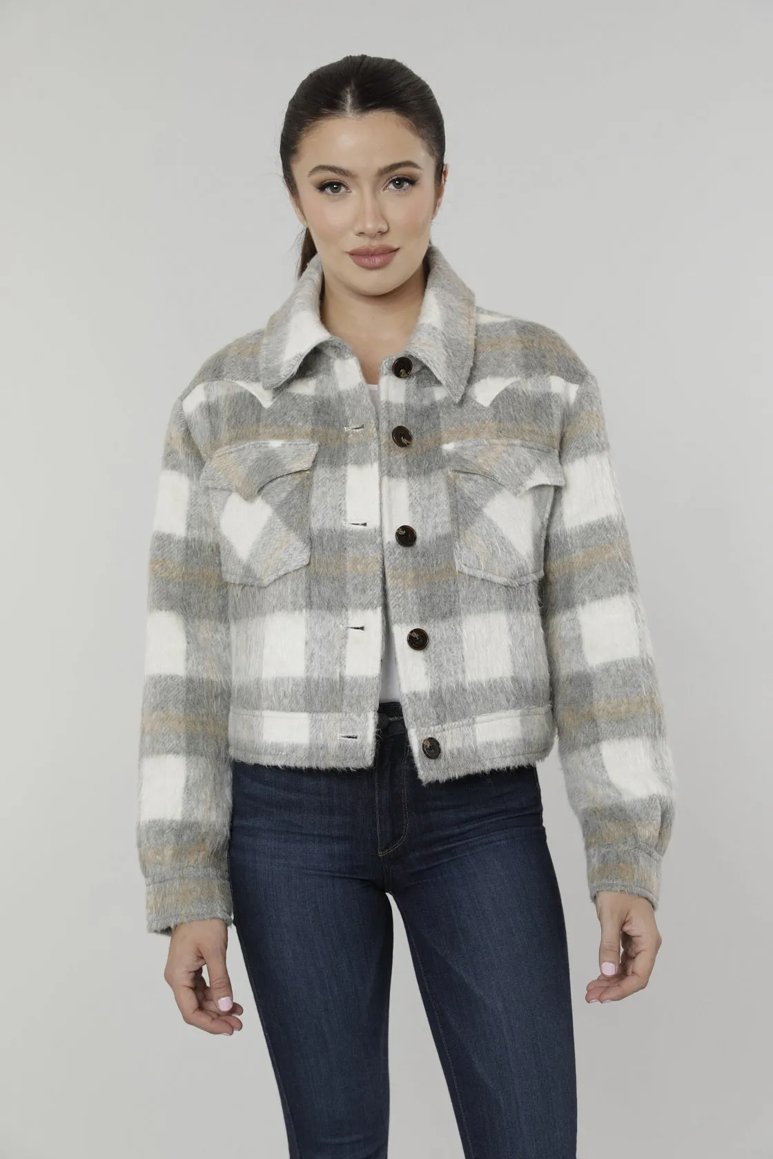 Brushed Flannel Plaid Shacket