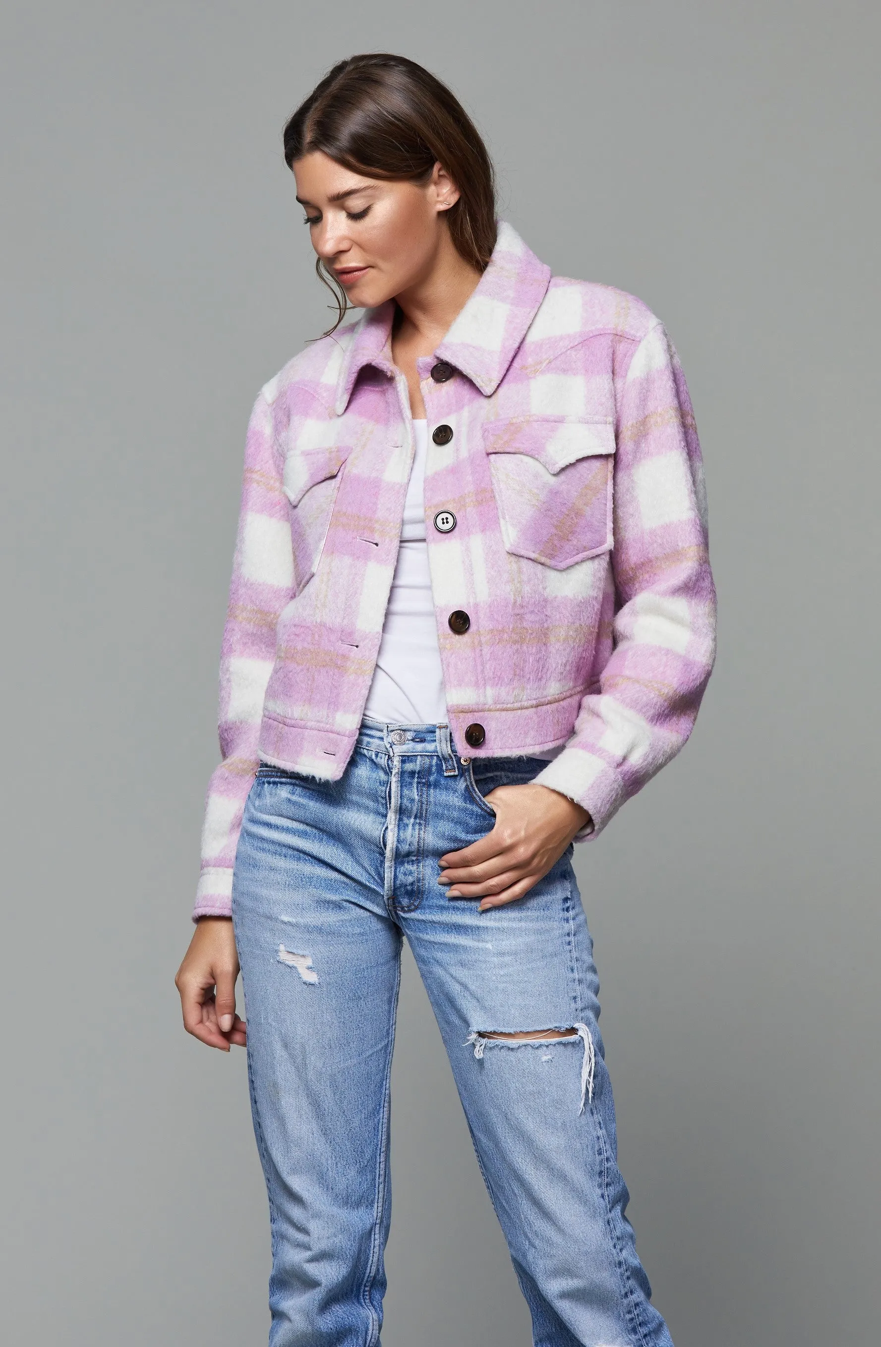 Brushed Flannel Plaid Shacket