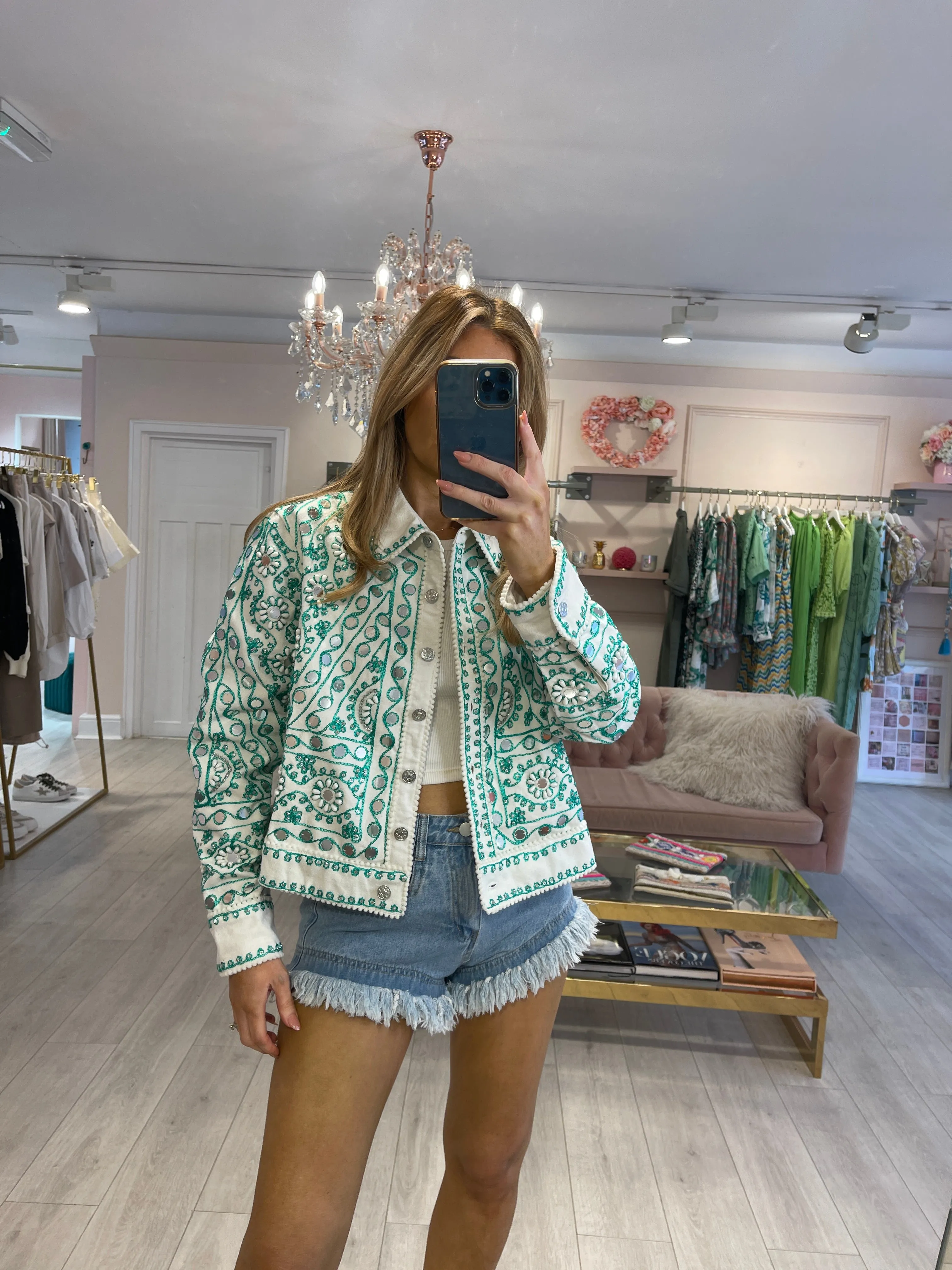 CARTER EMBELLISHED JACKET GREEN