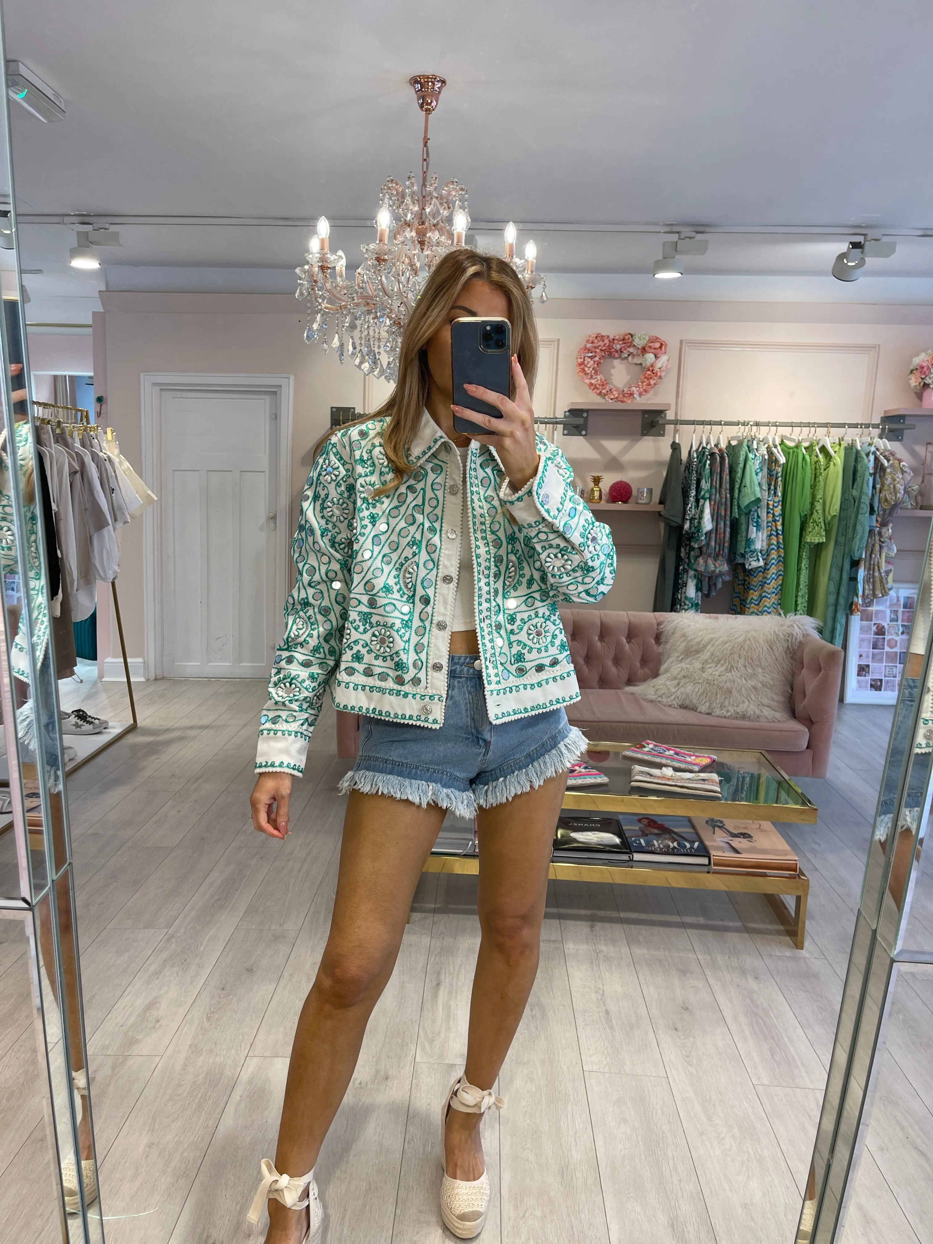 CARTER EMBELLISHED JACKET GREEN