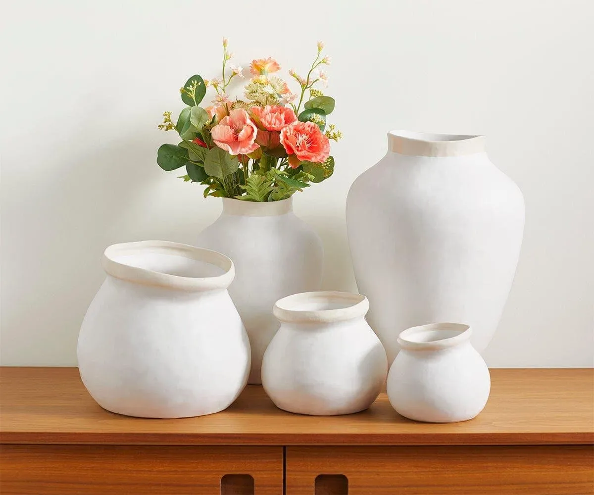 Ceramic Halo Pots - White