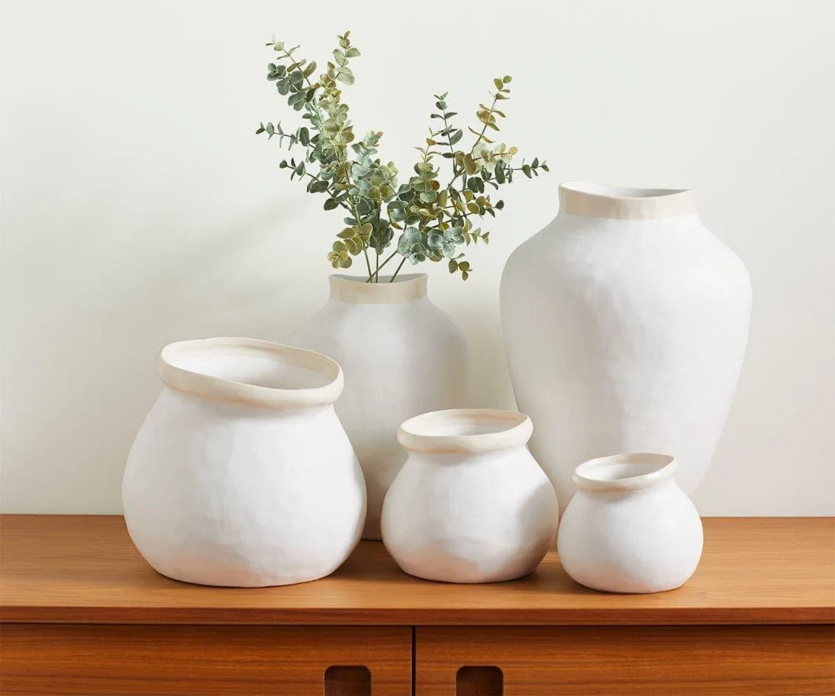 Ceramic Halo Pots - White