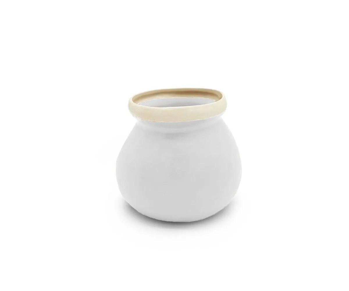 Ceramic Halo Pots - White