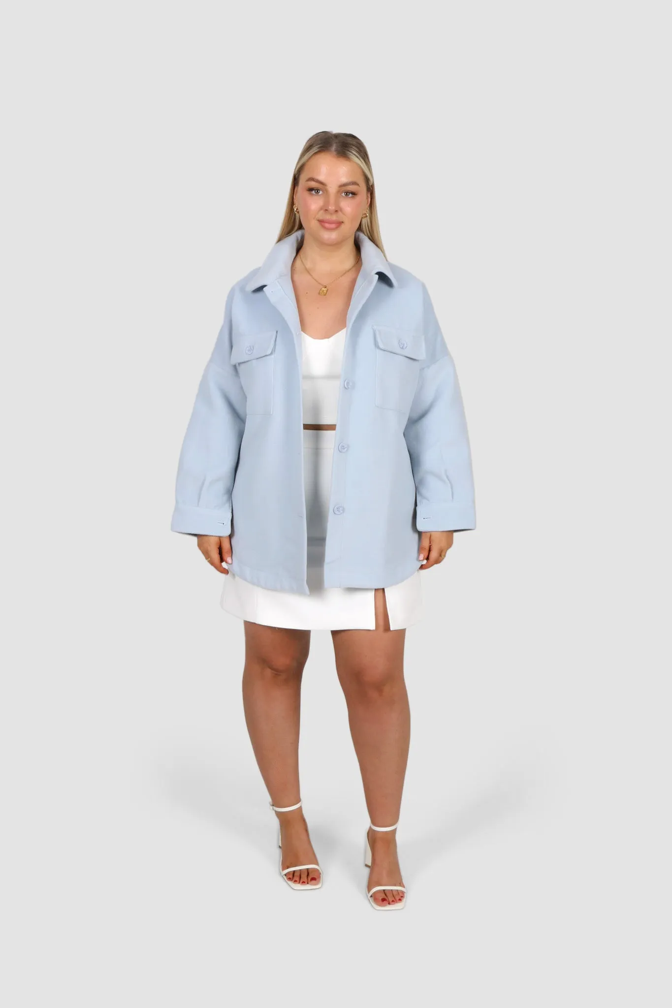 CONCORD UNISEX SHACKET POWDER BLUE