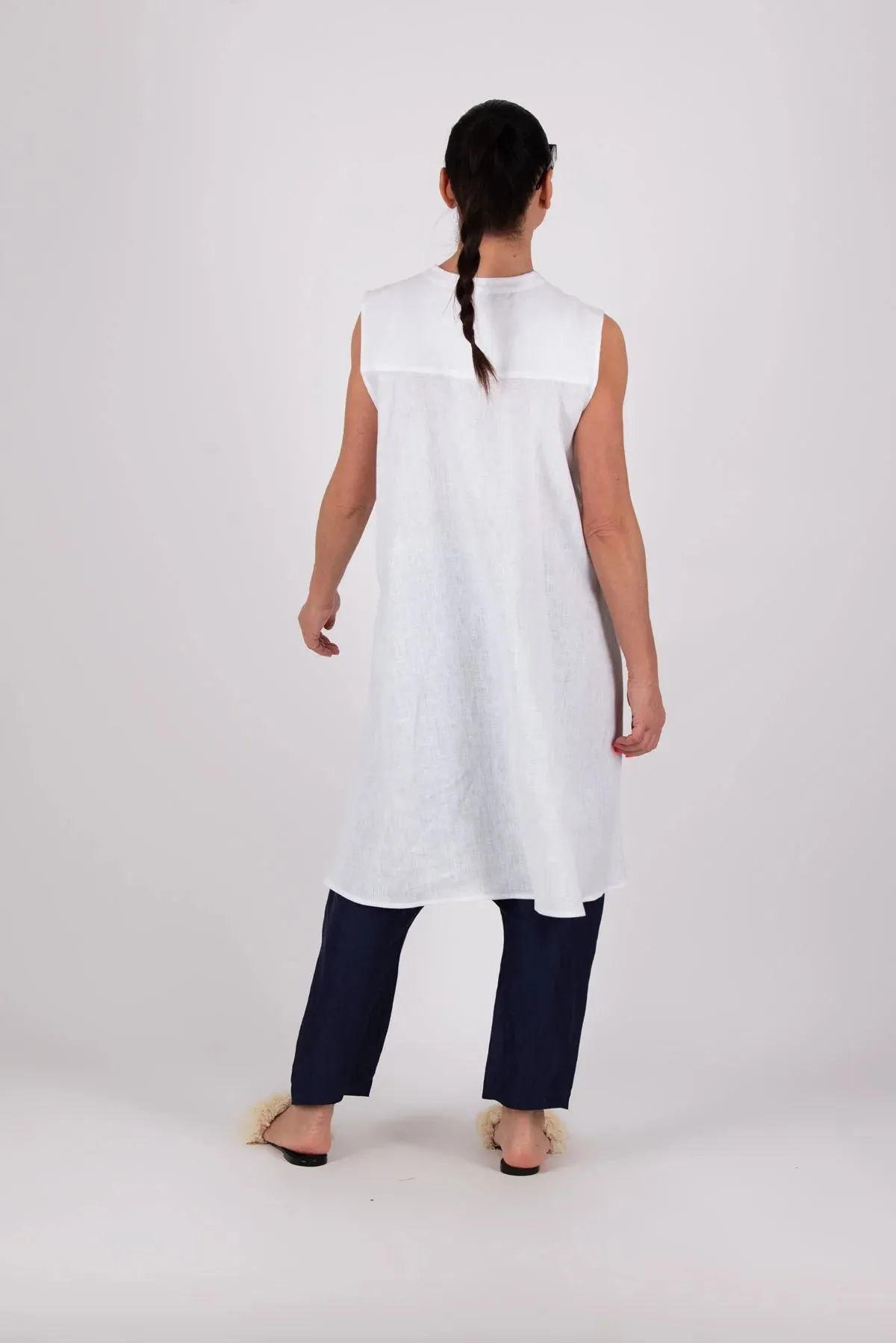 DANIELA Asymmetric Linen Top