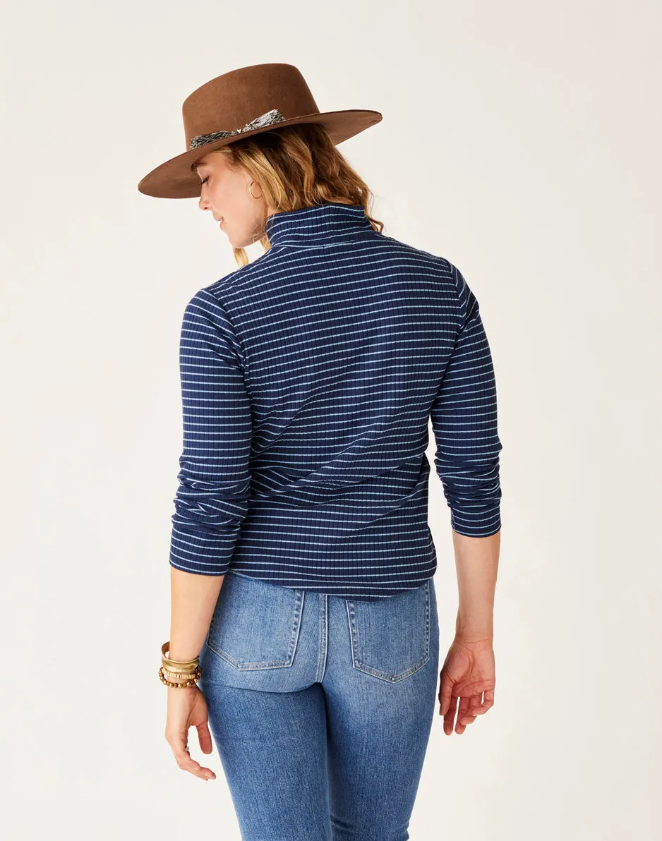 Denise Turtleneck: Navy Mini Breton