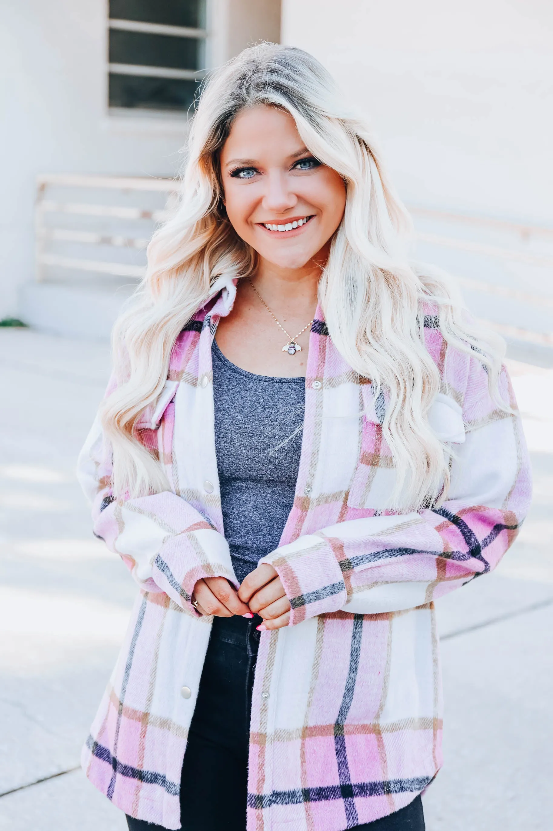 Estes Park Pink Plaid Shacket