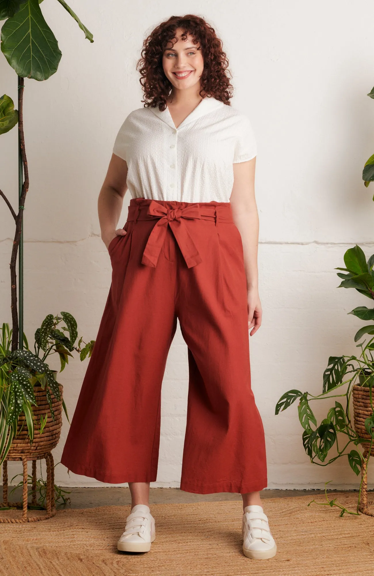 Gilda Paprika Cotton Linen Trouser