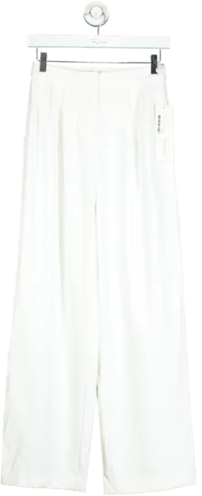 Goelia White Wide Leg Trousers UK 8