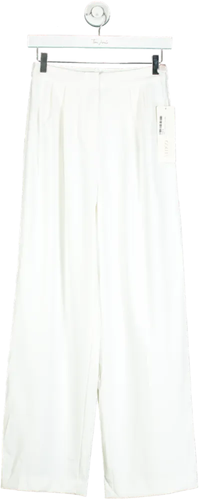 Goelia White Wide Leg Trousers UK 8