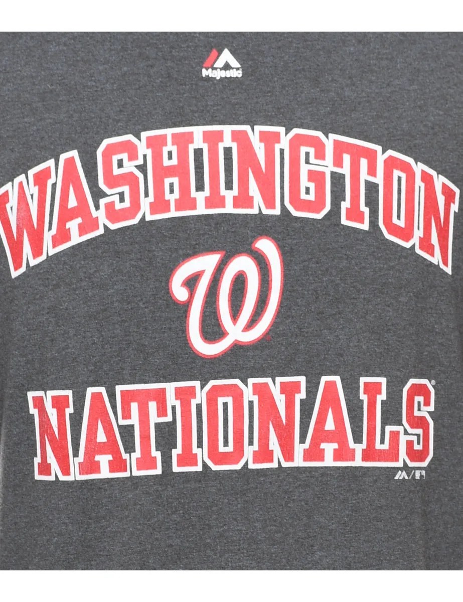 Grey & Red Washington Nationals Sports T-shirt - XL