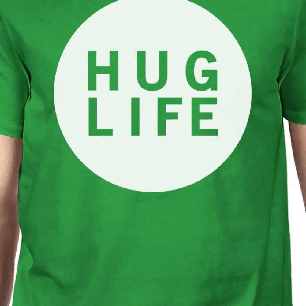 Hug Life Men's Kelly Green T-shirt Crew Neck Simple Design Shirt