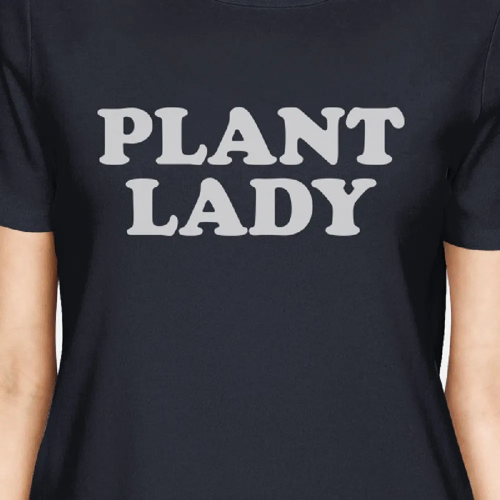 Inc Plant Lady Women's Navy Cotton Cute Design T Shirt Plant Lover