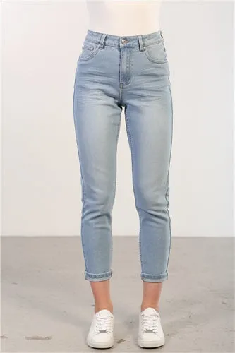 KEILE MOM JEANS SHORT LEG (LIGHT BLUE)