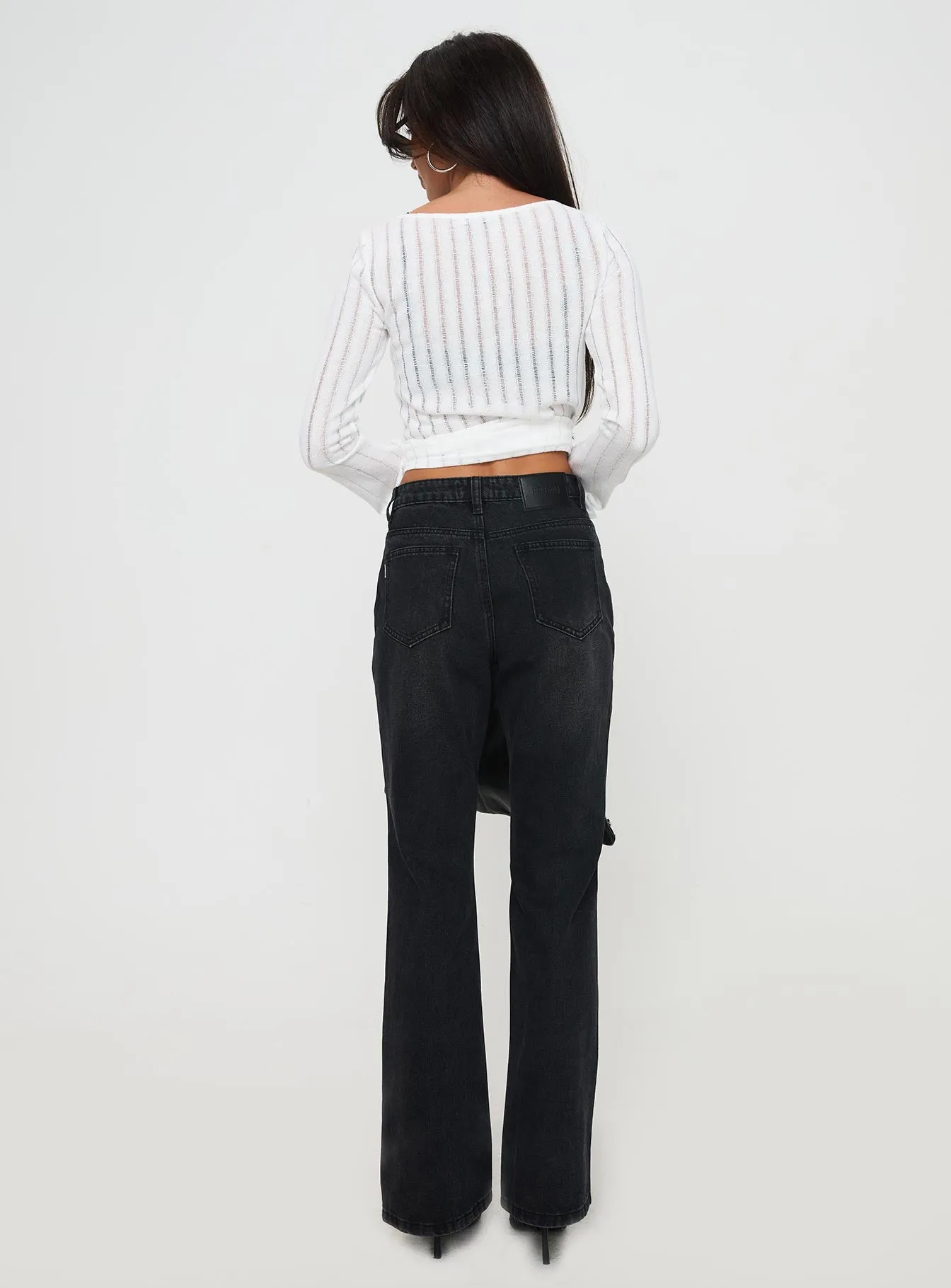 Kemsley Mid Rise Bootleg Jeans Washed Black