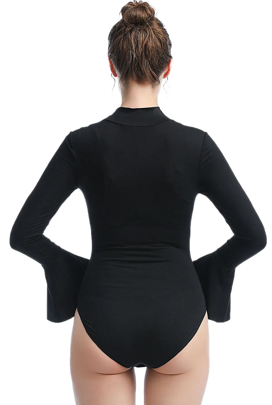 Kimi   Kai Women's "Jan" Turtle Neck Bell Sleeve Bodysuit