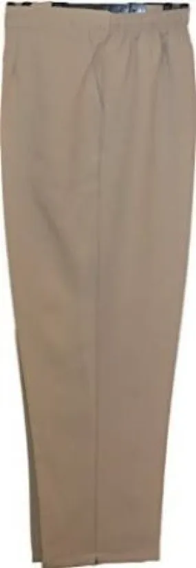 LADIES NEW HALF ELASTIC WAIST TROUSER (BEIGE)