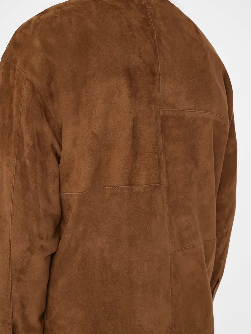 Long Sleeve Suede Shirt -- Caramel