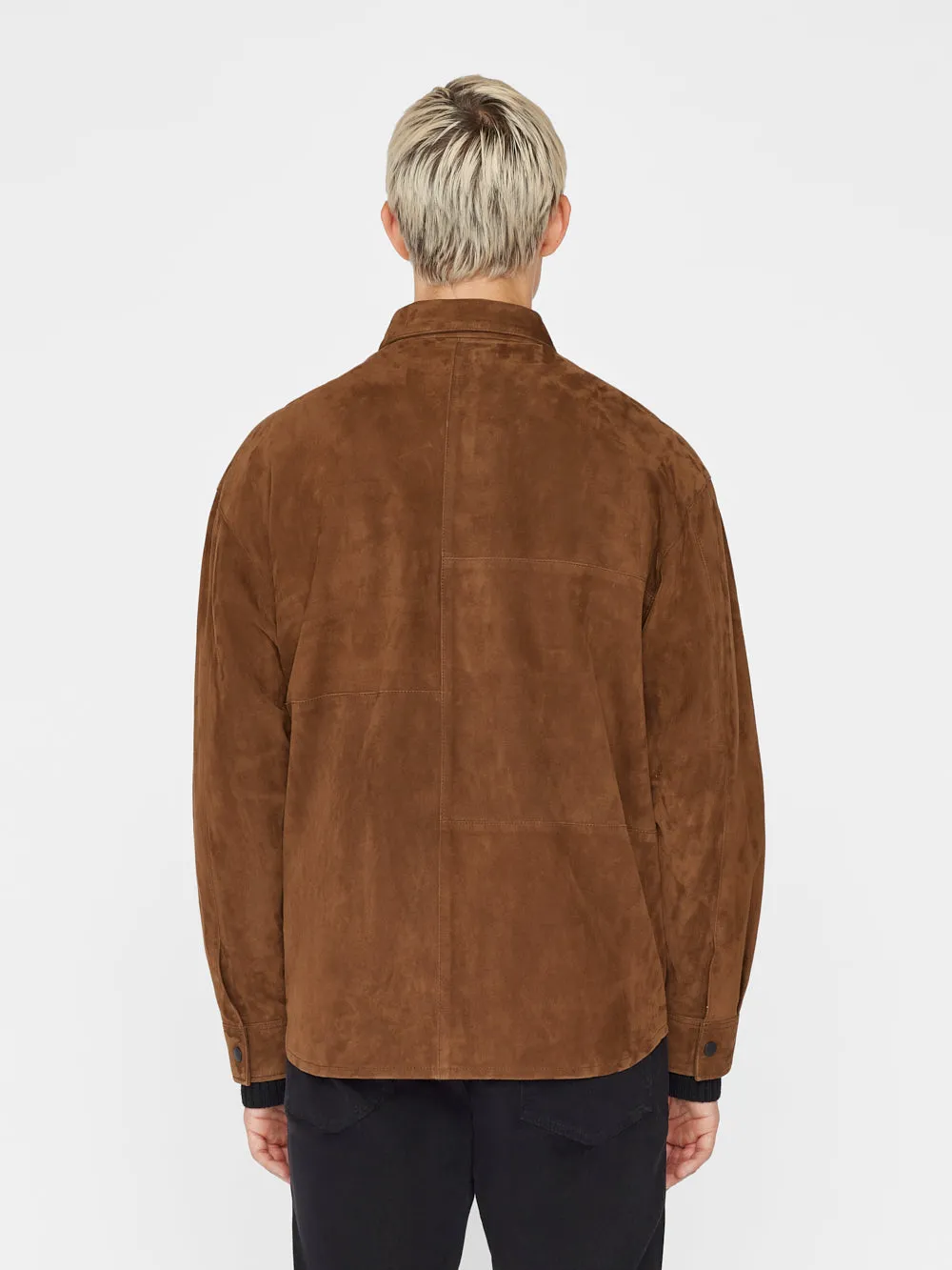 Long Sleeve Suede Shirt -- Caramel