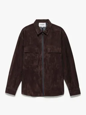 Long Sleeve Suede Shirt -- Dark Wood