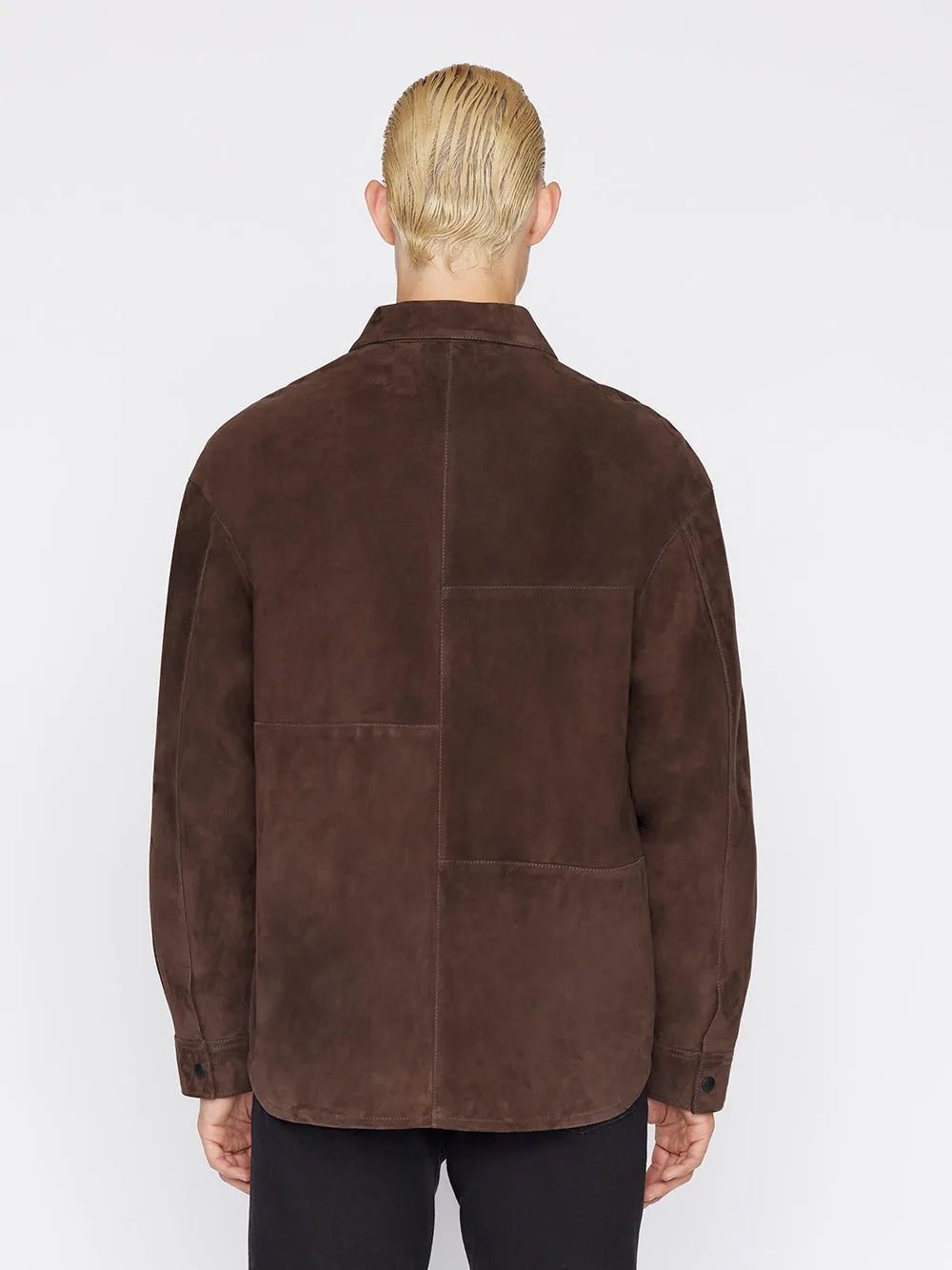 Long Sleeve Suede Shirt -- Dark Wood