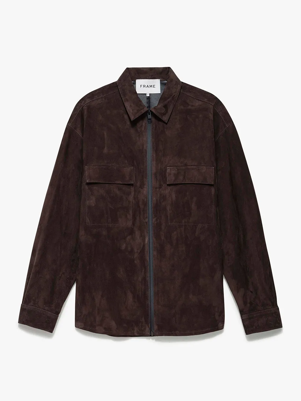 Long Sleeve Suede Shirt -- Dark Wood