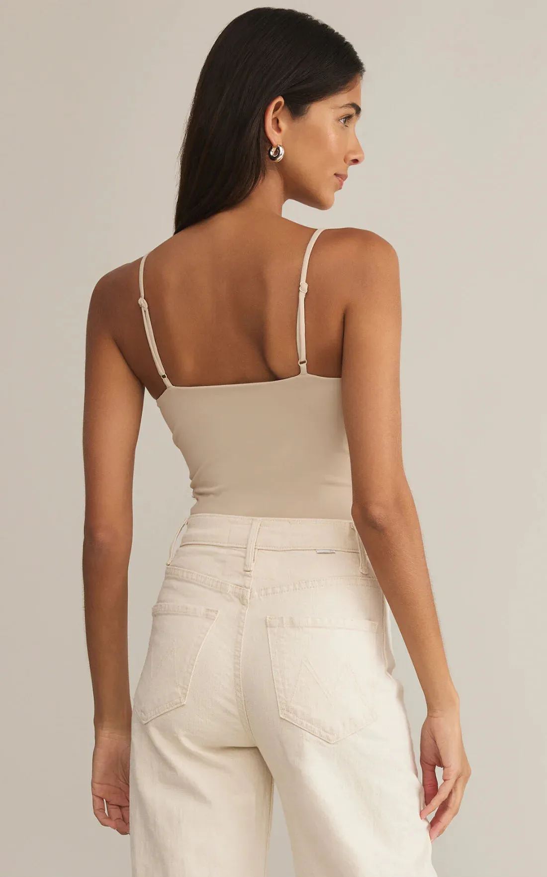 Luxe Smooth Jersey Bodysuit - Sand Shell