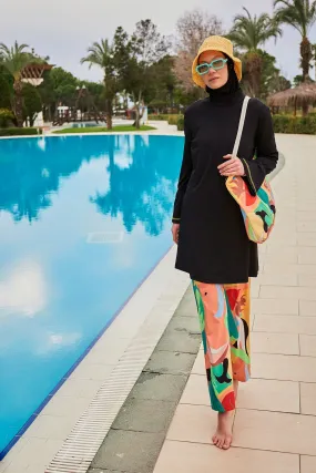 Lycra Black Burkini Modest Swimwear M2473