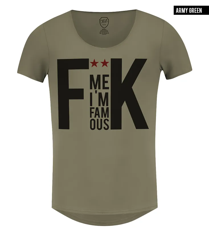 Men's Saying T-shirt F*** Me I am Famous Khaki Gray Beige / Color Option / MD795