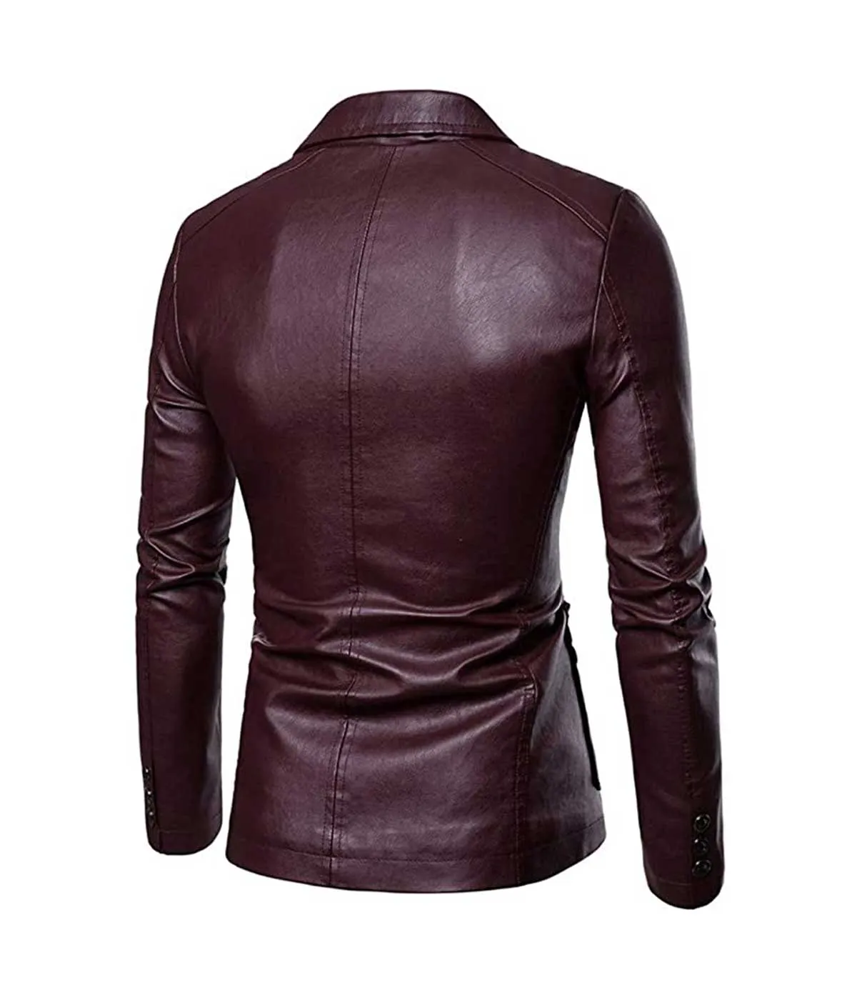 Men's Slim-Fit Leather Blazer