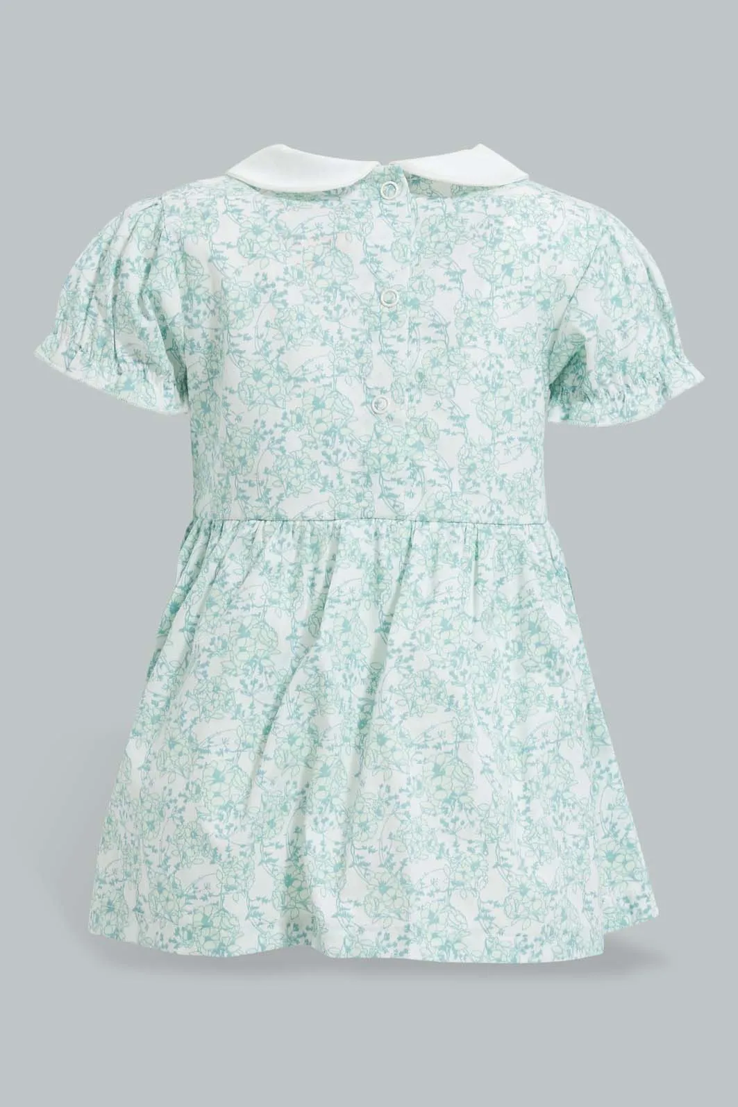 Mint Embellished Dress For Babies