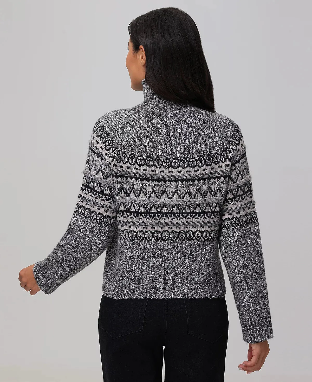 Mock Neck Fairisle Pullover