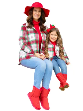 Mommy And Me Festive Plaid Flannel Shacket