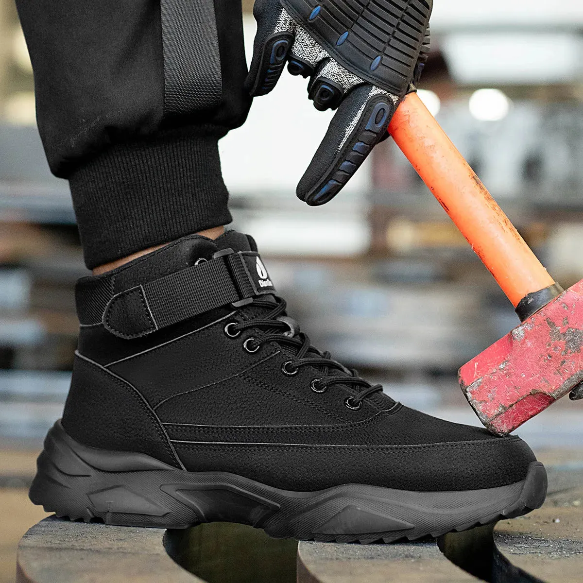 New Safety Shoes Men Boots High Top Work Sneakers Steel Toe Cap Anti-smash Puncture-Proof work Boots Indestructible Shoes