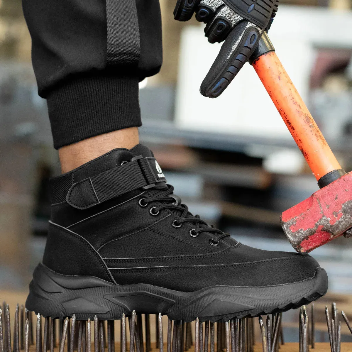 New Safety Shoes Men Boots High Top Work Sneakers Steel Toe Cap Anti-smash Puncture-Proof work Boots Indestructible Shoes