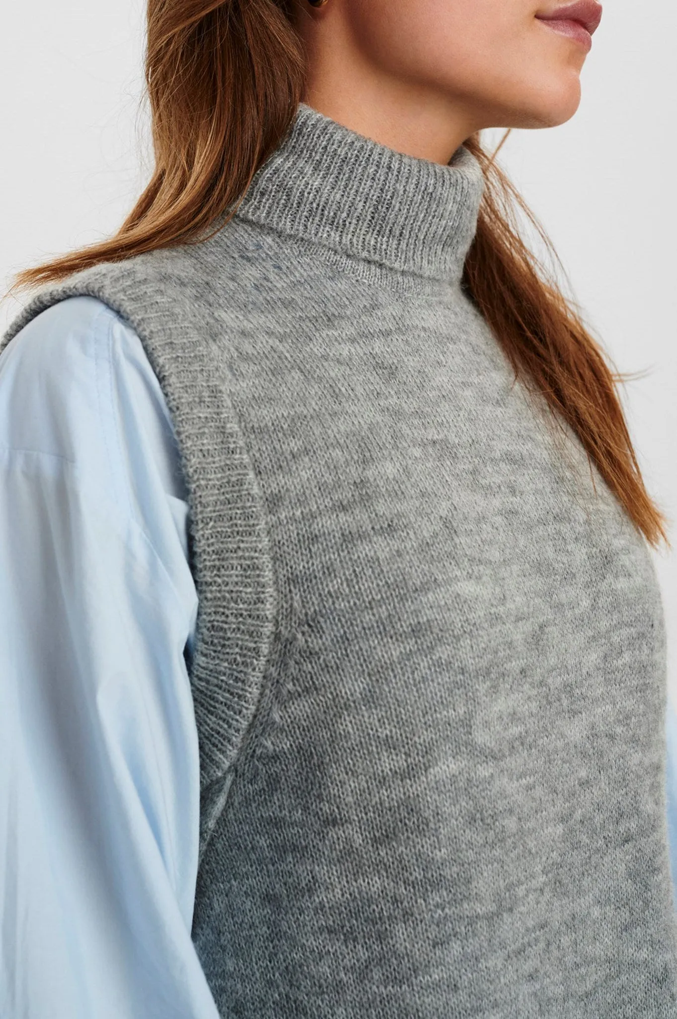 NUCHANEY VEST - Light grey mel