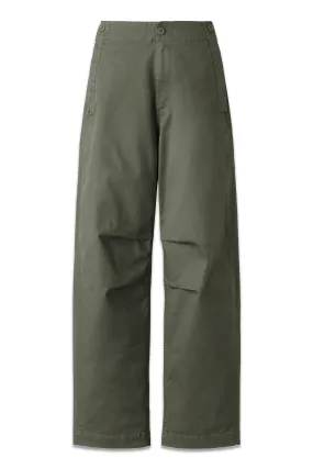 Olive Cotton Utility Trousers