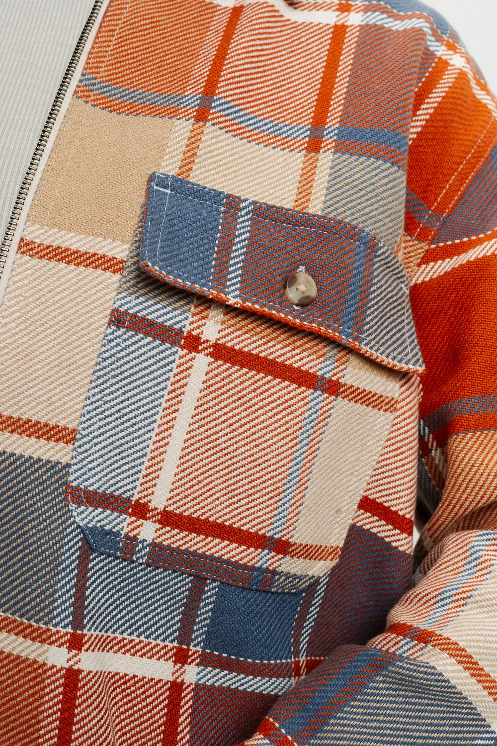 Orange Checks Women's Shacket