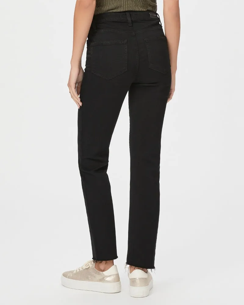 Paige Cindy Raw Hem Pants in Black Shadow