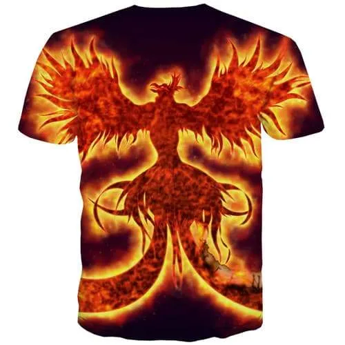 Phoenix T shirts Men Animal Tshirts Novelty Flame Tshirt Anime Galaxy Space T-shirts Graphic Gothic T shirts Funny Short Sleeve