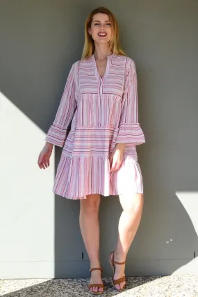 Pink Striped Delight Summer Tunic Dress